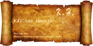 Kátai Henrik névjegykártya